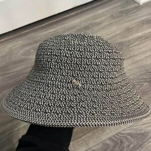 Nine West Black and White Woven Hat